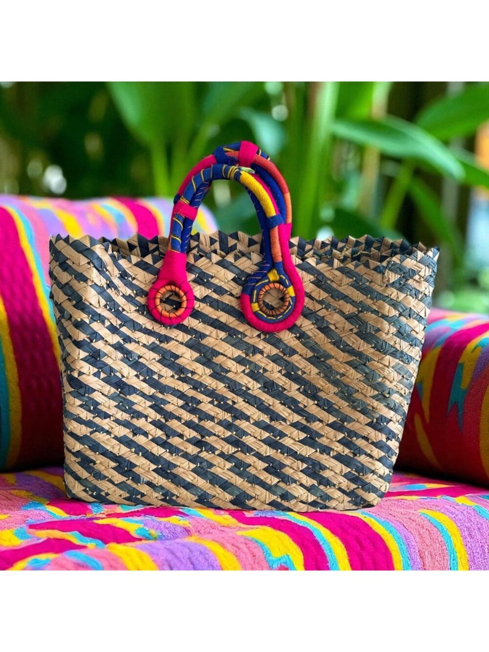 NANNACAY Multicolor Large Straw Woven Straw Tote Bag